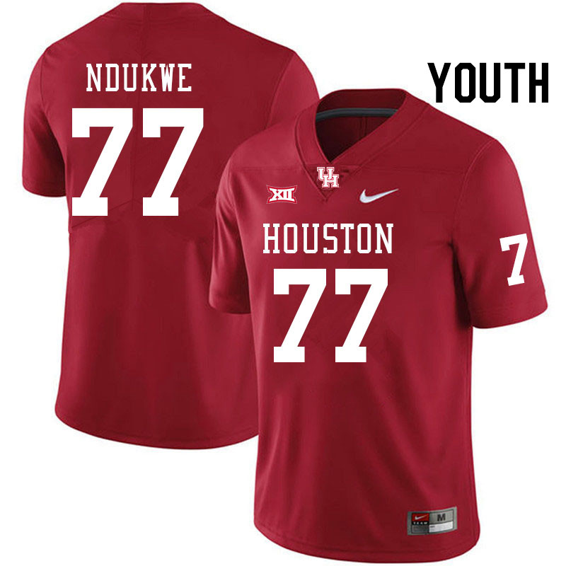 Youth #77 David Ndukwe Houston Cougars Big 12 XII College Football Jerseys Stitched-Red - Click Image to Close